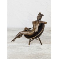 Statuette "In a negligee on a rattan chair (EPA-278)"