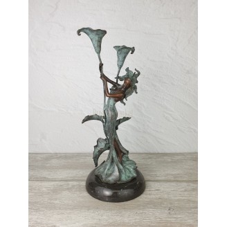 Candle holder "Girl with lilies"