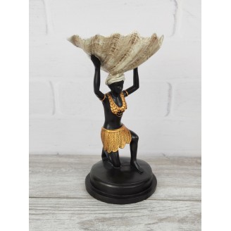 Candle holder "African with a shell 2"