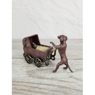 Statuette "Dachshund with a baby carriage"