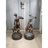 Sculpture "Hunter with hounds (large, color.)"