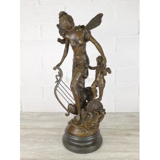 Sculpture "Fairy with lyre and cupid"